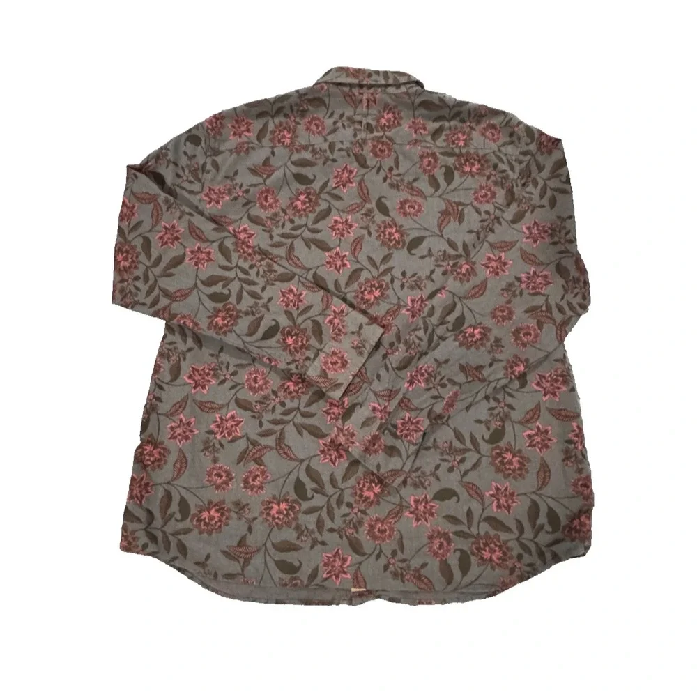 Banana Republic Shirt Luxe Poplin XXL Untucked Slim Fit Button Up Grungy Floral